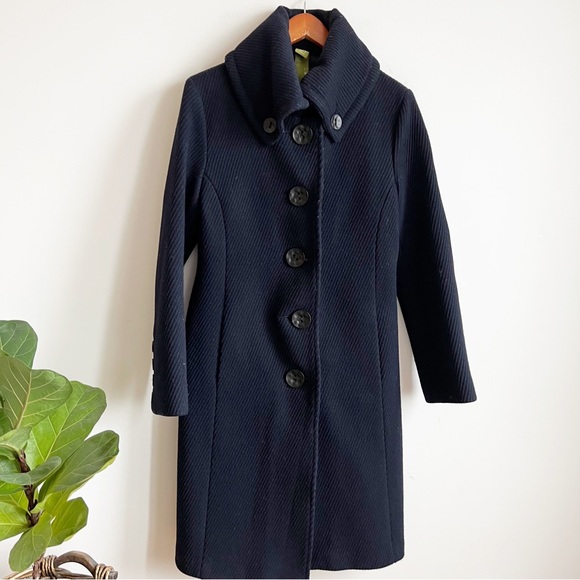 Soia & Kyo Jackets & Blazers - Soia & Kyo Wool Blend Navy Blue Coat Size M High Collar